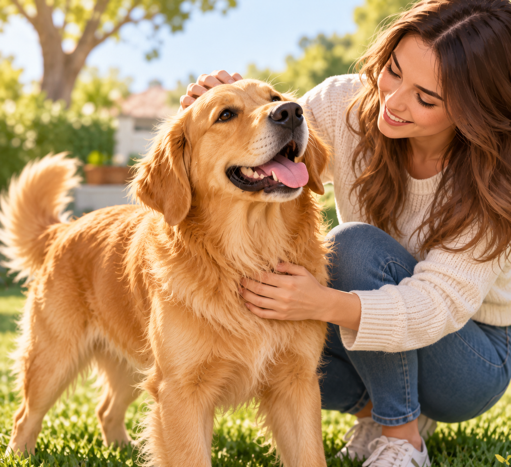Perro sano tras el tratamiento de la sarna